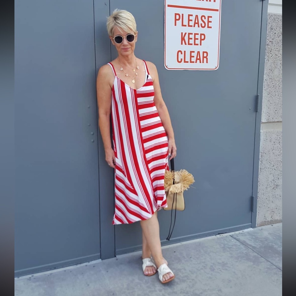 ✨Donating soon✨Red and White Striped Dress